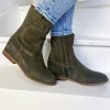 Femme Aliwell Bottines^-Bottines Isatis Velours Kaki