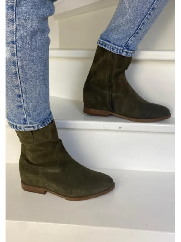 Femme Aliwell Bottines^-Bottines Isatis Velours Kaki