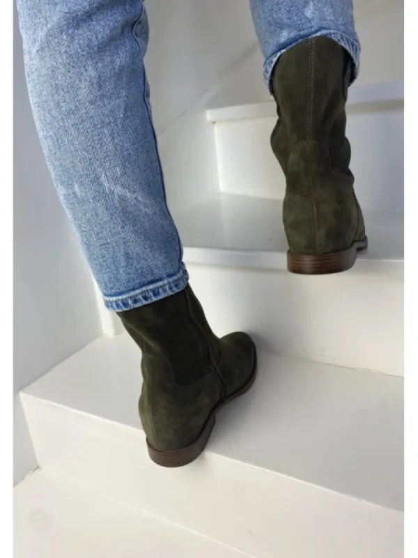 Femme Aliwell Bottines^-Bottines Isatis Velours Kaki
