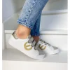 Femme No Name Baskets^Arcade Straps Side White/Sand-