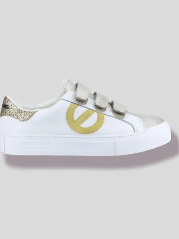 Femme No Name Baskets^Arcade Straps Side White/Sand-