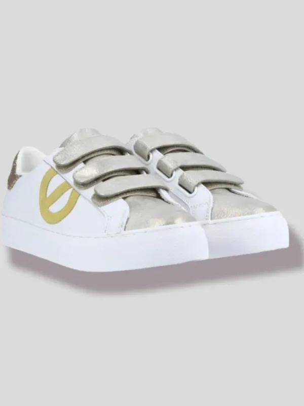 Femme No Name Baskets^Arcade Straps Side White/Sand-
