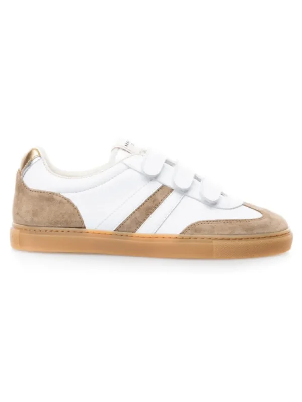Femme Serafini Baskets^Baskets Court-White Sand Gold-