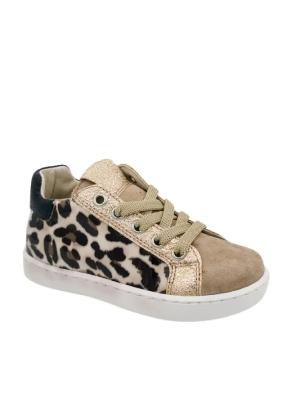 Enfants Reqins Baskets^Baskets Fille Sonic Mix Leopard-