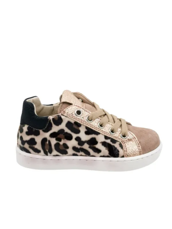Enfants Reqins Baskets^Baskets Fille Sonic Mix Leopard-