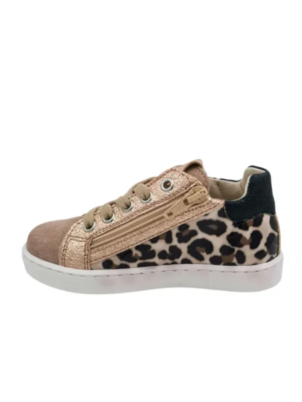 Enfants Reqins Baskets^Baskets Fille Sonic Mix Leopard-