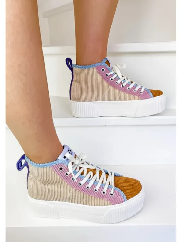 Femme No Name Baskets^Baskets Iron Mid Daddy Sable/Camel-