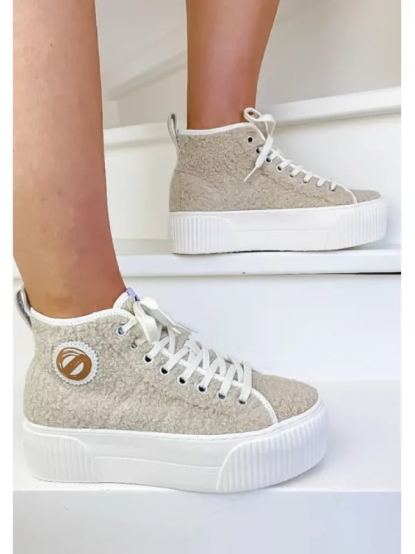 Femme No Name Baskets^Baskets Iron Mid Side Shaun Dove-