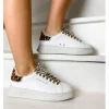 Femme Serafini Baskets^Baskets J.Connors White And Sand Animalier-