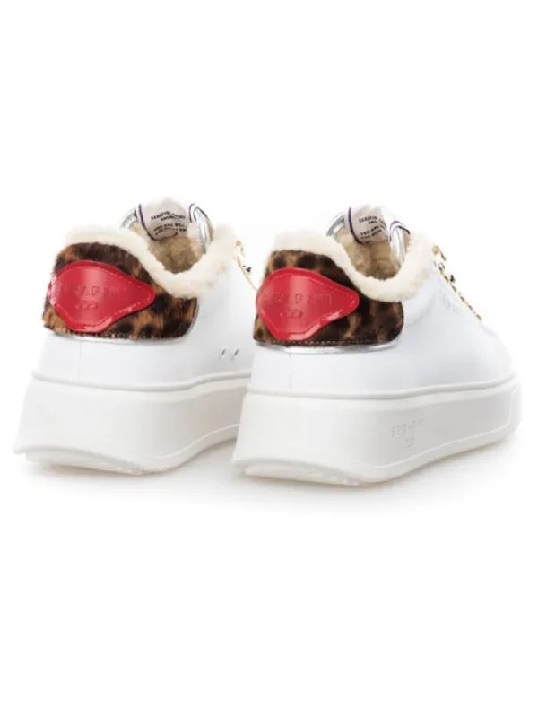 Femme Serafini Baskets^Baskets J.Connors White And Sand Animalier-