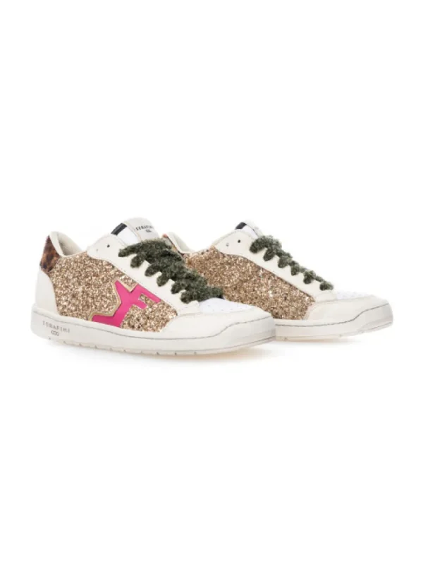 Femme Serafini Baskets^Baskets San Diego Low Gold Cream-