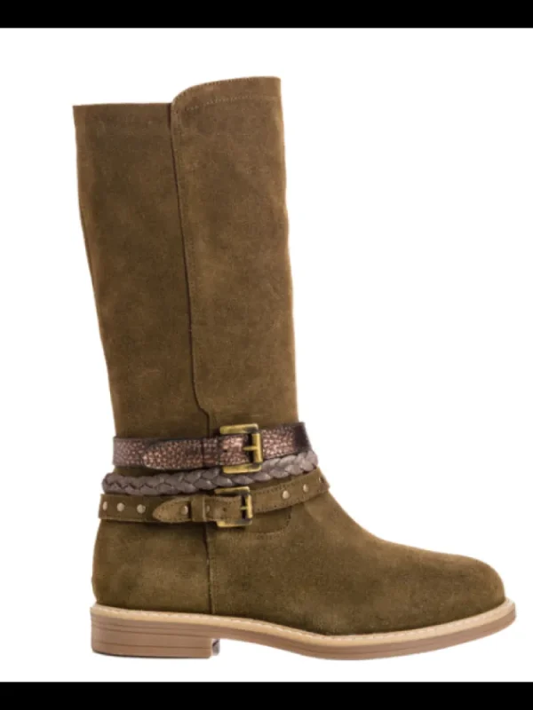 Enfants Reqins Bottes & Bottines^Bottes Enfant Carmela Peau Kaki-
