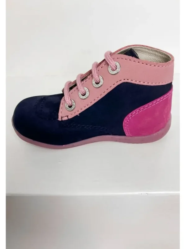 Enfants Kickers Bottines^Bottines Bonbon Marine Tricolore-