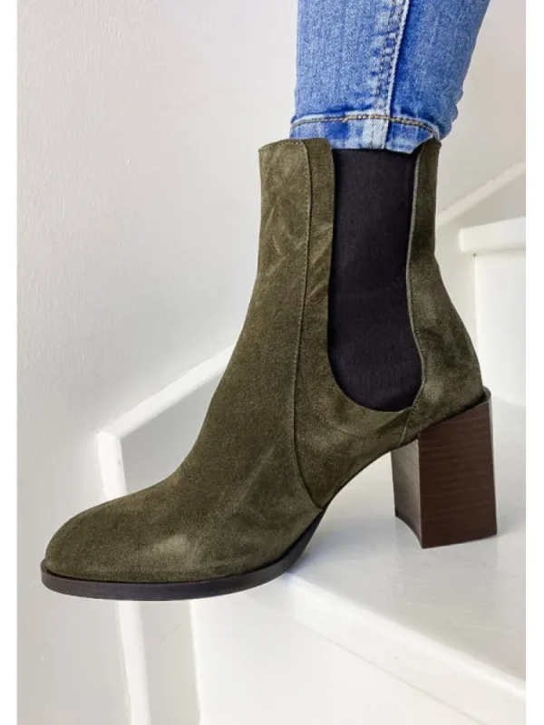 Femme Reqins Bottines^Bottines Breeze Peau Kaki-