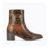 Femme Vanessa Wu Bottines^Bottines Camel Effet Serpent A Empeigne Surpiquee-