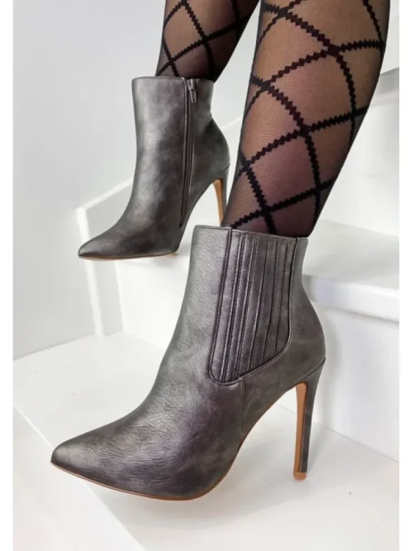 Femme * Bottines^Bottines Cuir Lady Pewter