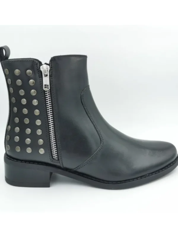 Femme Manoukian Bottines^Bottines Cuir Rosa Black-