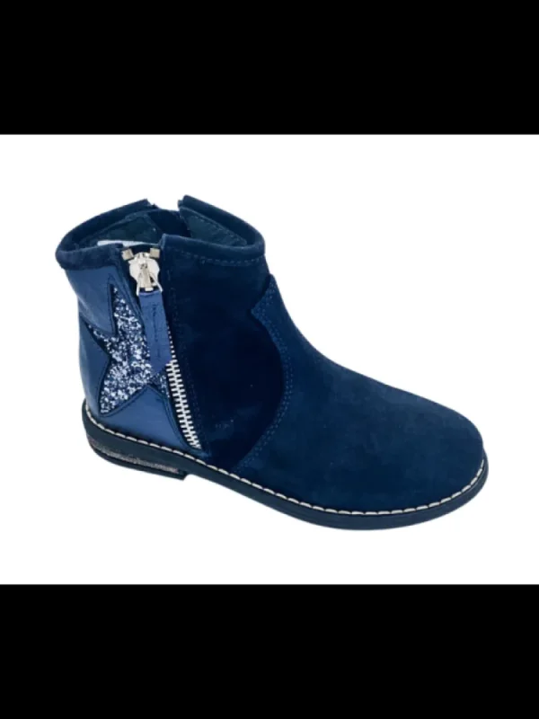 Enfants Reqins Bottes & Bottines^Bottines Fille Michelle Peau Nuit-