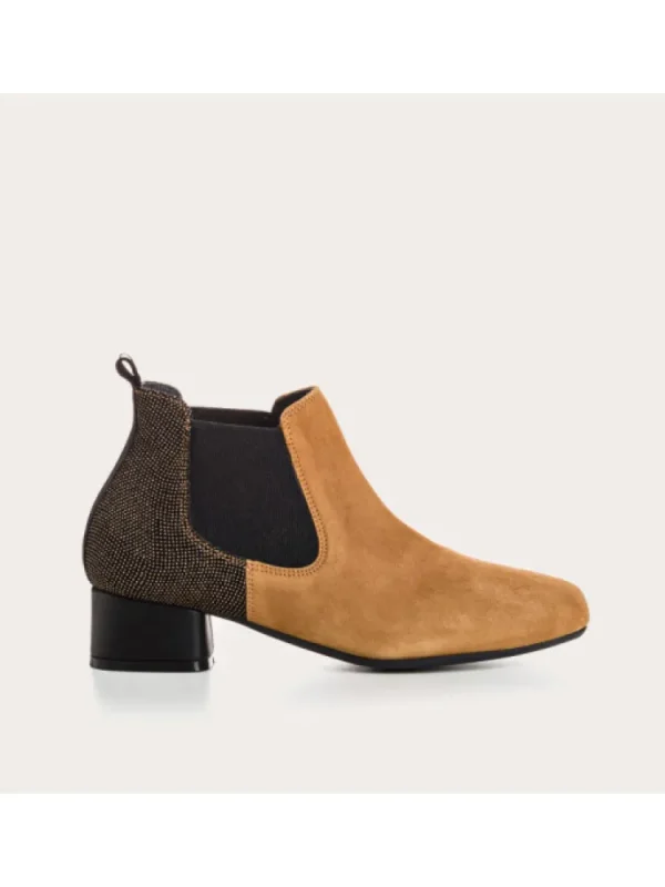 Femme Reqins Bottines^Bottines Keegan Cognac/Or-