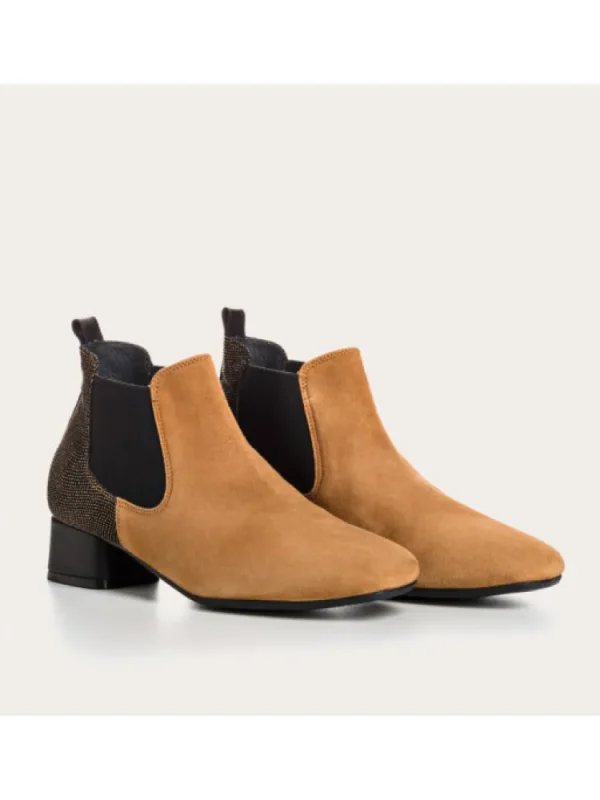 Femme Reqins Bottines^Bottines Keegan Cognac/Or-