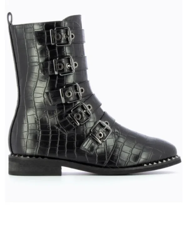 Femme Vanessa Wu Bottines^Bottines Motardes Croco Vanessa-