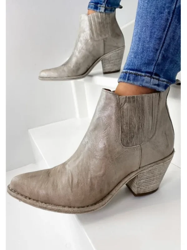 Femme Semerdjian Bottines^Bottines Santiag Cuir Er506 Metal Stone-