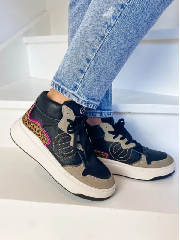 Femme No Name Baskets^Bridget Mid Grain Leopard-