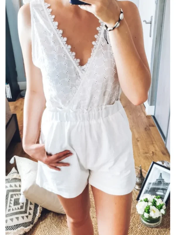 Femme * Vêtements De Plage^Combishort Broderie Anglaise New-York