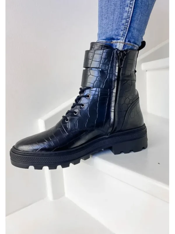 Femme Palladium Bottines^Cult 03 Croco Black/Croco-