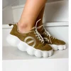 Femme No Name Baskets^Gong Jogger Suede/Fur-