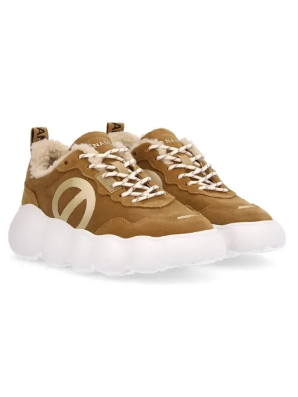 Femme No Name Baskets^Gong Jogger Suede/Fur-