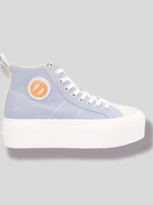 Femme No Name Baskets^Iron Mid Soft Canvas Sky/Abricot-