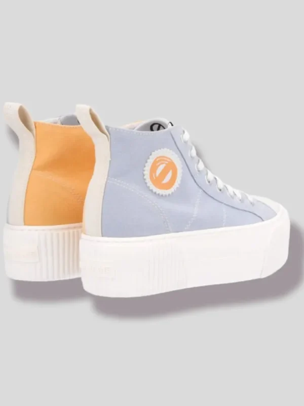 Femme No Name Baskets^Iron Mid Soft Canvas Sky/Abricot-
