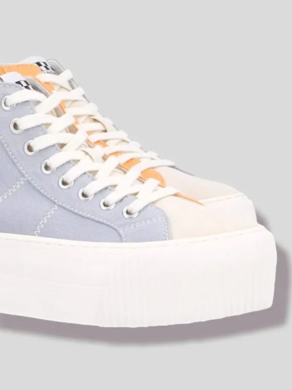Femme No Name Baskets^Iron Mid Soft Canvas Sky/Abricot-