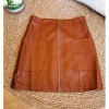 Femme * Jupes^Jupe Simili Cuir Marron Nice