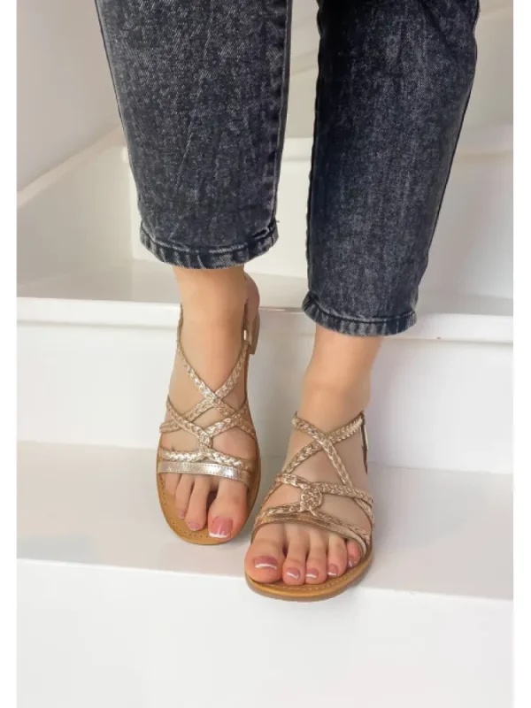 Femme Les tropéziennes par M. Belarbi Sandales & Nu-Pieds^Les Tropeziennes Par M. Belarbi-Sandales Hotressa Or
