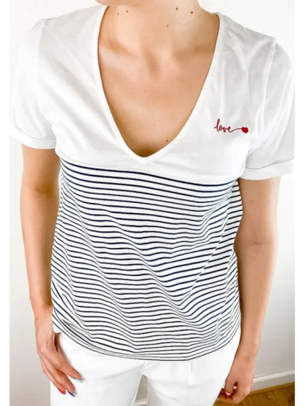 Femme * Tops & T-Shirts & Body^Mariniere Love Paris