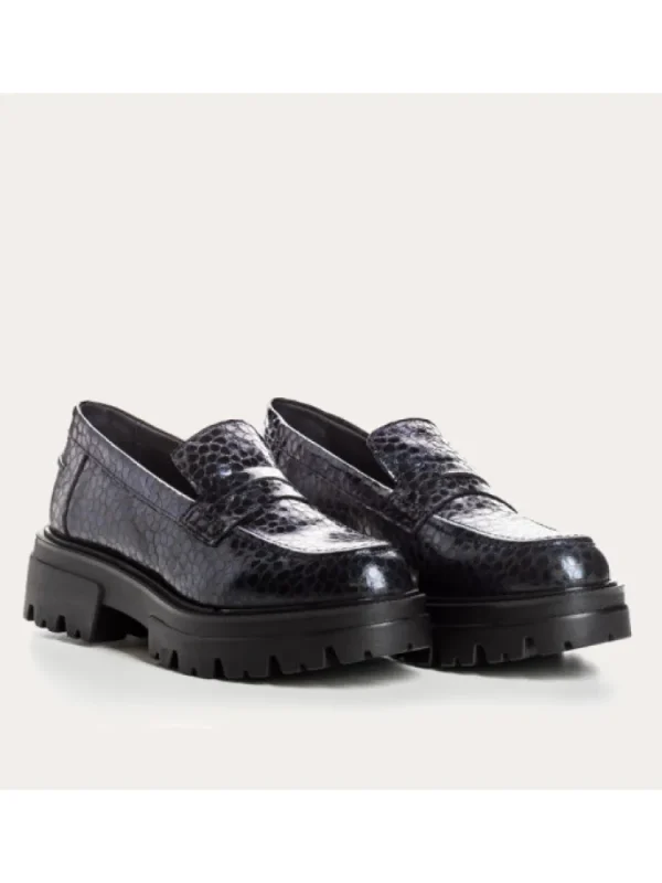 Femme Reqins Mocassins^Mocassins Alabama Caiman Nuit-