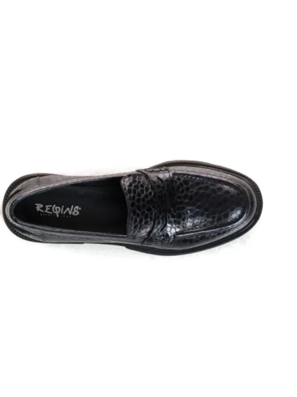 Femme Reqins Mocassins^Mocassins Alabama Caiman Nuit-