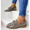 Femme Vanessa Wu Mocassins^Mocassins Python Chaine Doree-