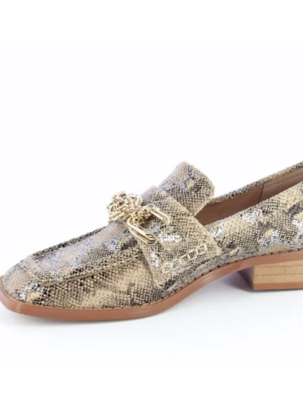 Femme Vanessa Wu Mocassins^Mocassins Python Chaine Doree-
