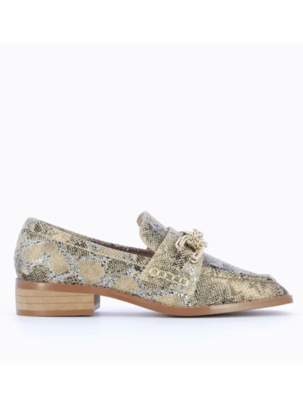 Femme Vanessa Wu Mocassins^Mocassins Python Chaine Doree-
