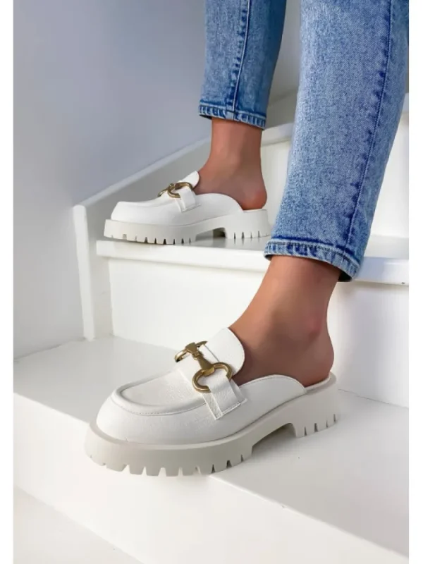 Femme Semerdjian Mocassins^Mocassins Sabot E007E8 Pasman Bianco-