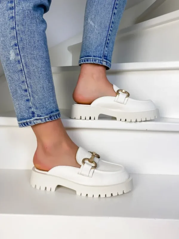 Femme Semerdjian Mocassins^Mocassins Sabot E007E8 Pasman Bianco-