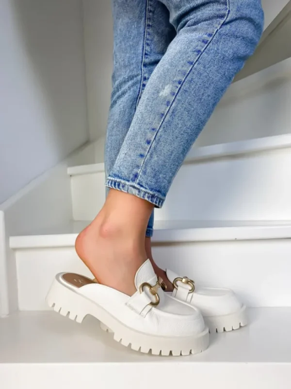 Femme Semerdjian Mocassins^Mocassins Sabot E007E8 Pasman Bianco-