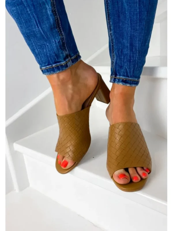 Femme Vanessa Wu Sandales & Nu-Pieds^Mules A Talon Effet Tresse-