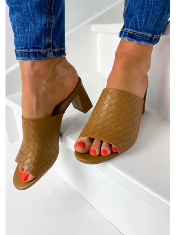 Femme Vanessa Wu Sandales & Nu-Pieds^Mules A Talon Effet Tresse-