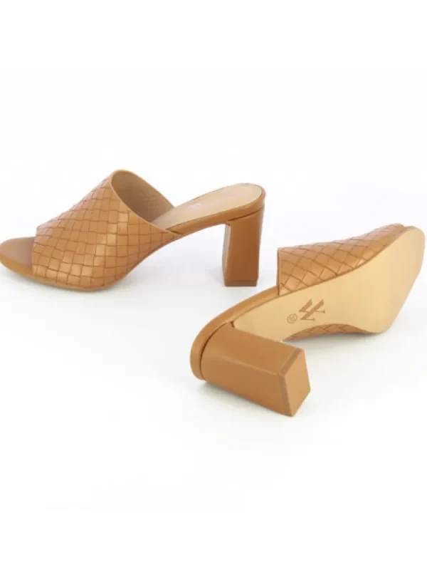 Femme Vanessa Wu Sandales & Nu-Pieds^Mules A Talon Effet Tresse-