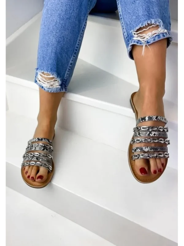 Femme Les Petites Bombes - LPB Sandales & Nu-Pieds^Mules Cuir Bakta Python-Les Petites Bombes