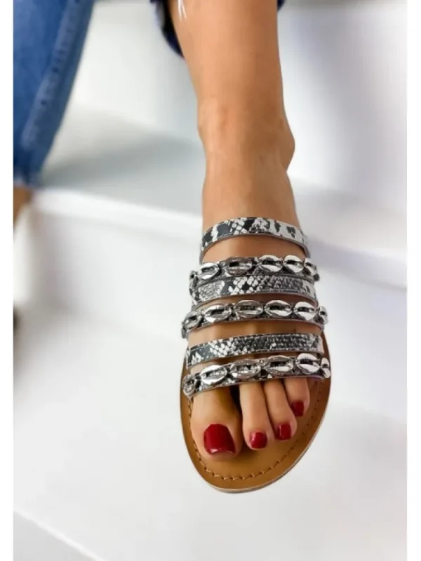 Femme Les Petites Bombes - LPB Sandales & Nu-Pieds^Mules Cuir Bakta Python-Les Petites Bombes